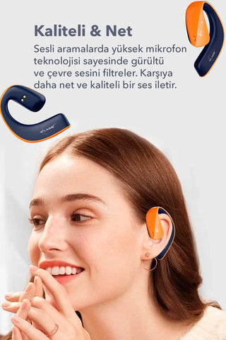 Spovan AtlasX Airhook BT 5.3 Kulaküstü OWS Kancalı HIFI Spor Kablosuz Bluetooth Kulaklık