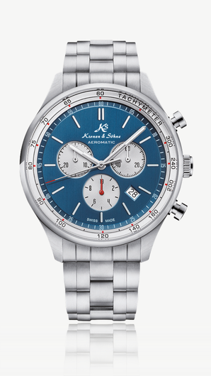 Kronen&Söhne Aeromatic Chronograph Swiss Made Çelik Erkek Kol Saati