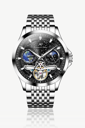 Kronen & Söhne KS7009 Day Night Tourbillon Mekanik Otomatik Erkek Çelik Kol Saati