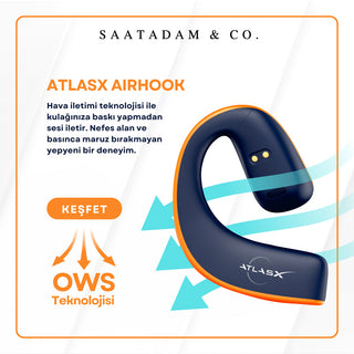 Spovan AtlasX Airhook BT 5.3 Kulaküstü OWS Kancalı HIFI Spor Kablosuz Bluetooth Kulaklık
