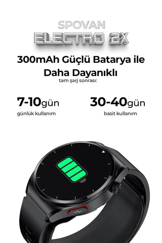 Spovan Electro 2X Hava Basınçlı Kan Şekeri Tansiyon EKG Kan Lipidi Akıllı Saat