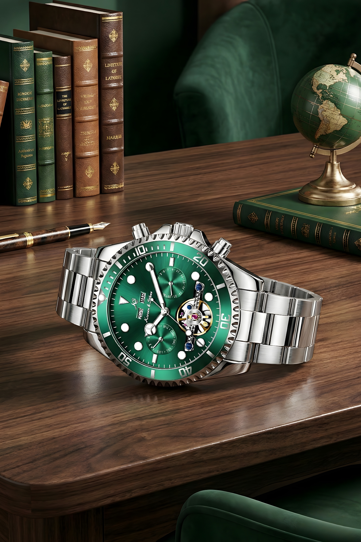 Kronen & Söhne Verlux I Premium Tourbillon Yeşil Otomatik Erkek