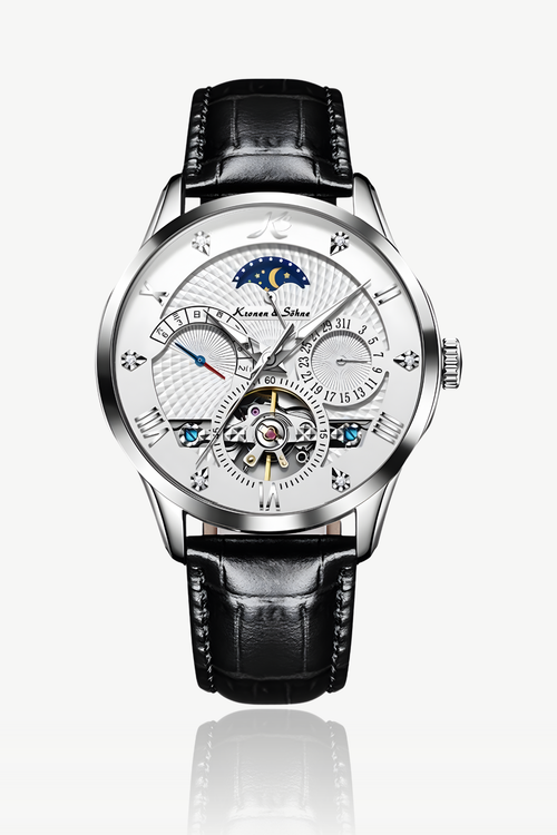 Kronen&Söhne KS4010 Frost Silver Luxury Tourbillon Mekanik Otomatik Erkek Kol Saati