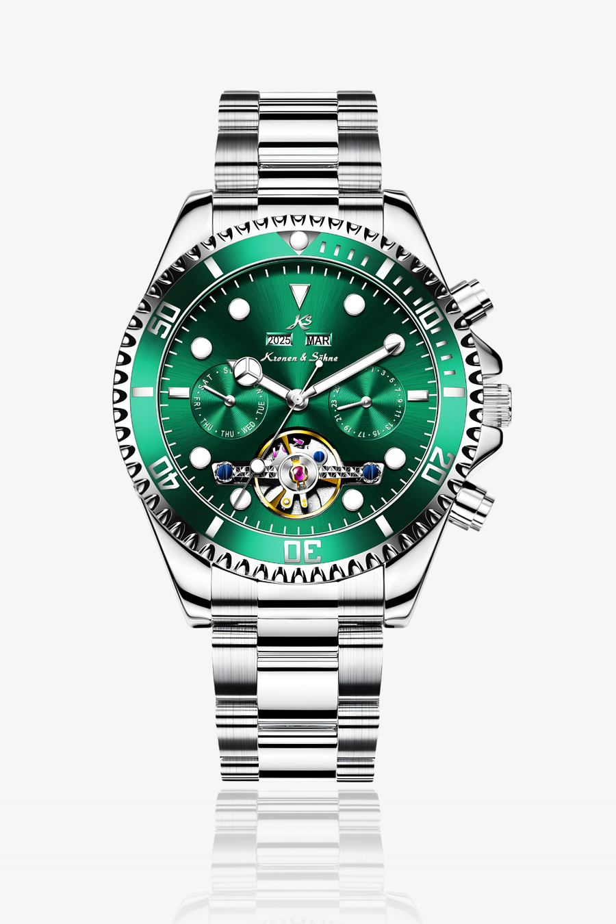 Kronen&Söhne Verlux Zümrüt Tourbillon Otomatik Erkek Kol Saati