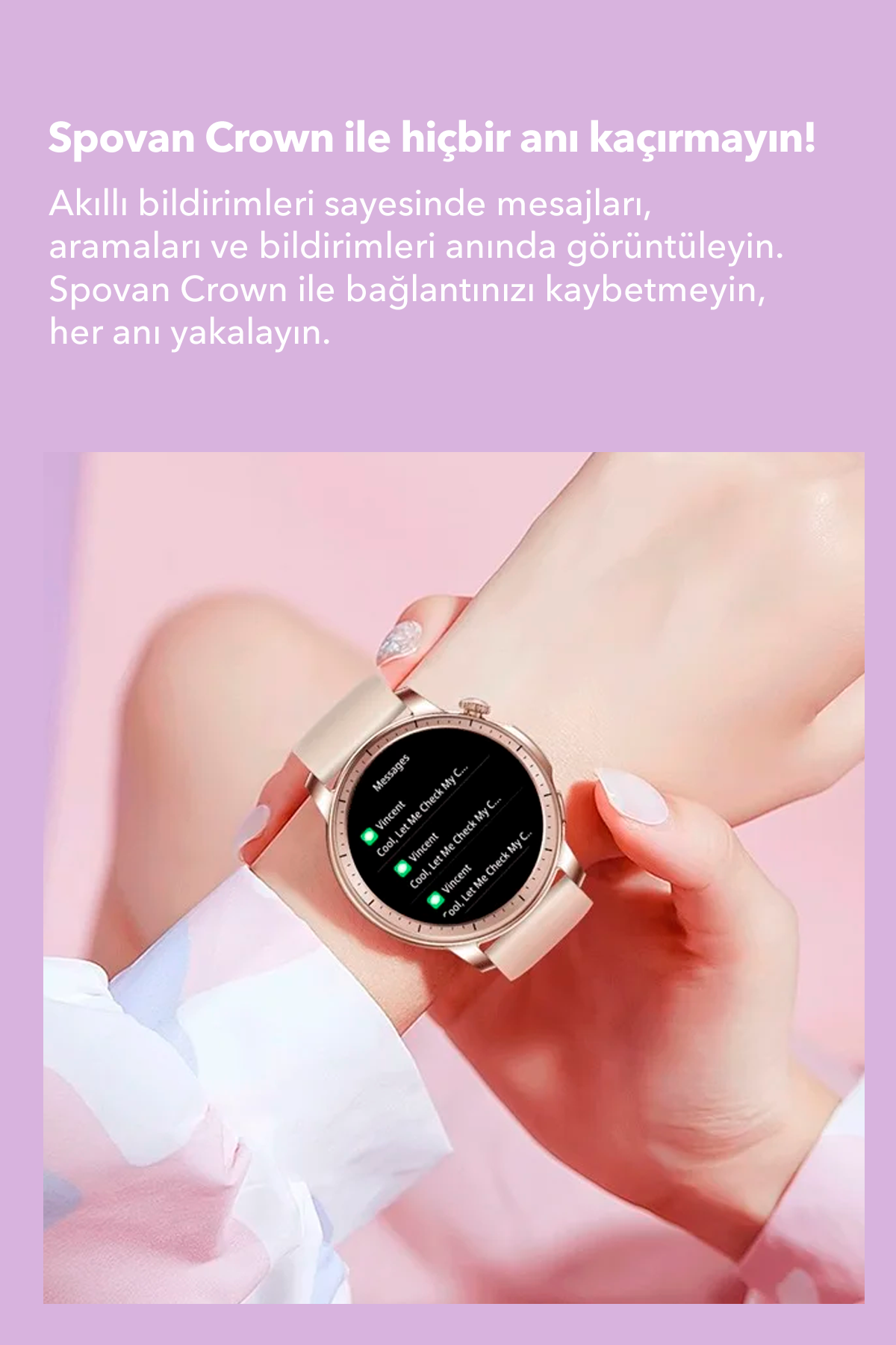 Spovan Papillon Crown Amoled Voice Call Women Smart Watch 