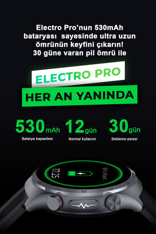 Spovan Electro Pro Hava Basınçlı Tansiyon Şeker NFC Sesli Görüşme EKG Türkçe Akıllı Saat Ön Sipariş