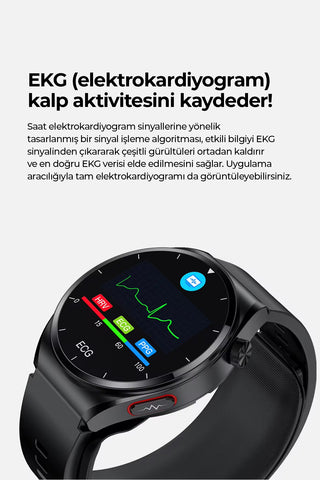 Spovan Electro 2X Hava Basınçlı Kan Şekeri Tansiyon EKG Kan Lipidi Akıllı Saat