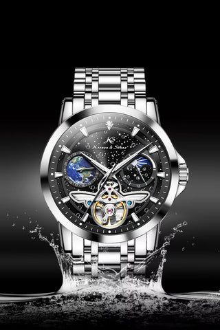 Kronen & Söhne KS7009 Day Night Tourbillon Mekanik Otomatik Erkek Çelik Kol Saati