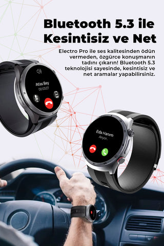 Spovan Electro Pro Hava Basınçlı Tansiyon Şeker NFC Sesli Görüşme EKG Türkçe Akıllı Saat Ön Sipariş