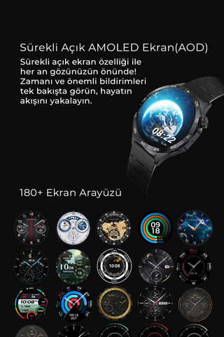 Spovan Apeiron Voice Call Blood Pressure Monitor Water Spray Turkish Smart Watch