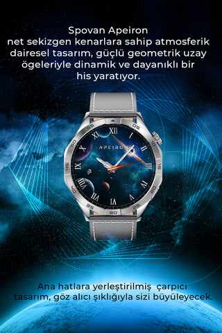 Spovan Apeiron Voice Call Blood Pressure Monitor Water Spray Turkish Smart Watch