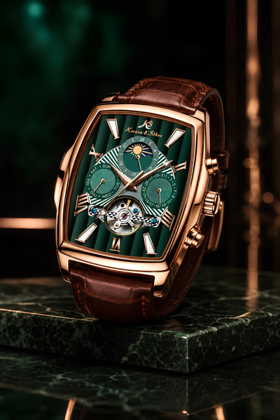 Kronen&Söhne Cube Emerald Reserve Tourbillon Mekanik Otomatik Erkek Kol Saati