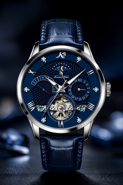 Kronen&Söhne KS4013 Sapphire Blue Tourbillon Mekanik Otomatik Erkek Kol Saati