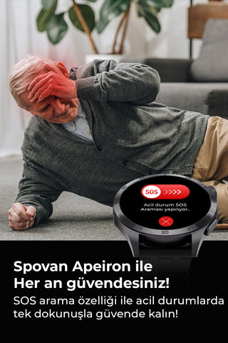 Spovan Apeiron Voice Call Blood Pressure Monitor Water Spray Turkish Smart Watch