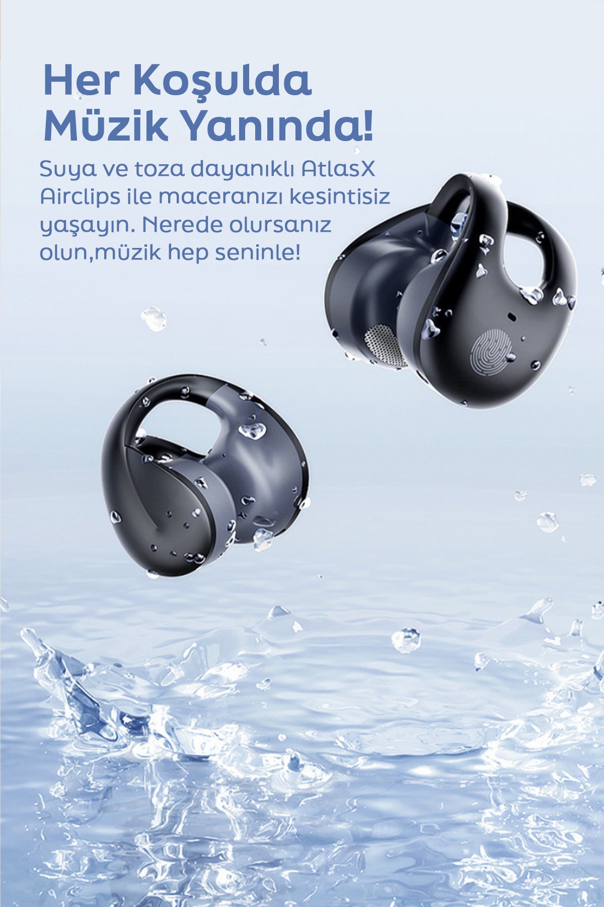 Spovan AtlasX AirClips BT 5.4 OWS HIFI Spor Kablosuz Kanca Bluetooth Kulaklık