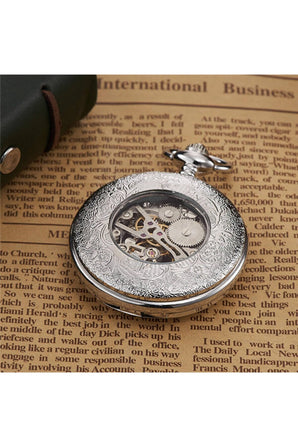 Kronen &amp; Söhne German Automatic Winding Skeleton Pocket Watch Black