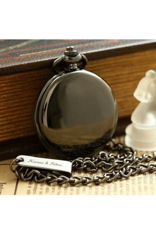 Kronen &amp; Söhne German Automatic Winding Skeleton Pocket Watch Black