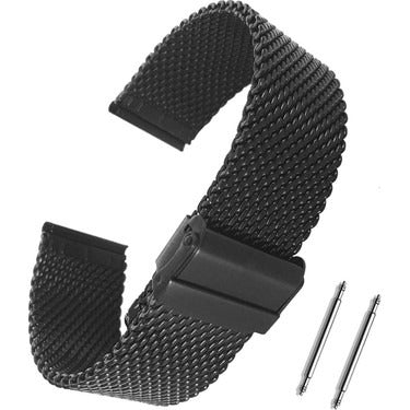 Spovan Zeblaze Kieslect AtlasX Compatible Black Steel Mesh Strap